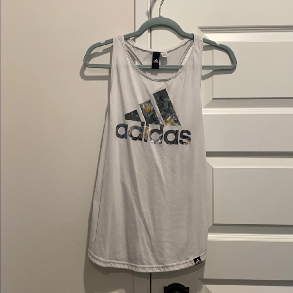 White Adidas tank top
